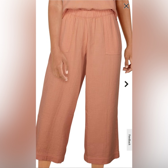 NEW Natural Reflections® Double Cloth Set- Henley Tank Top & Wide-Leg Crop Pants - Picture 4 of 7